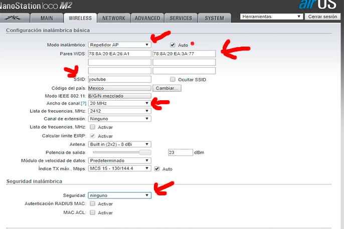 como configurar nanostation loco m2 como punto de acceso repetidor